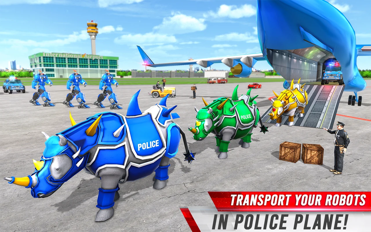 Rhino Robot: Mech Robot Game screenshot